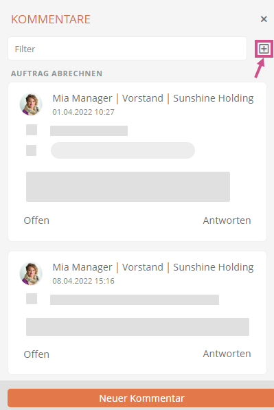 Kommentare aller Ebenen anzeigen